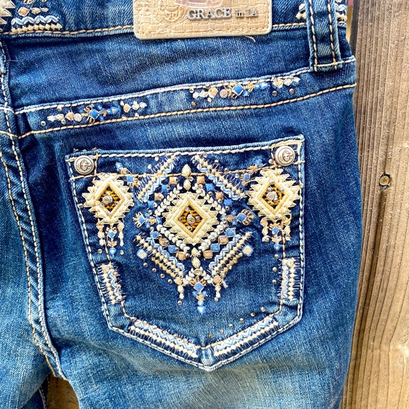 GRACE in LA women’s size 29 skinny Blue Jeans - Picture 5 of 8